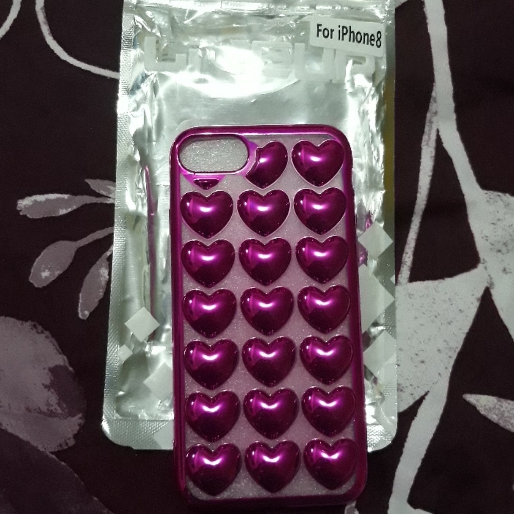 iPhone 8 pink hearts case cover